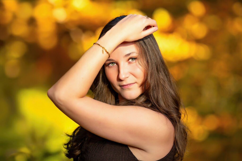 Esmee tijdens een herfstshoot bij Landgoed 't Laer