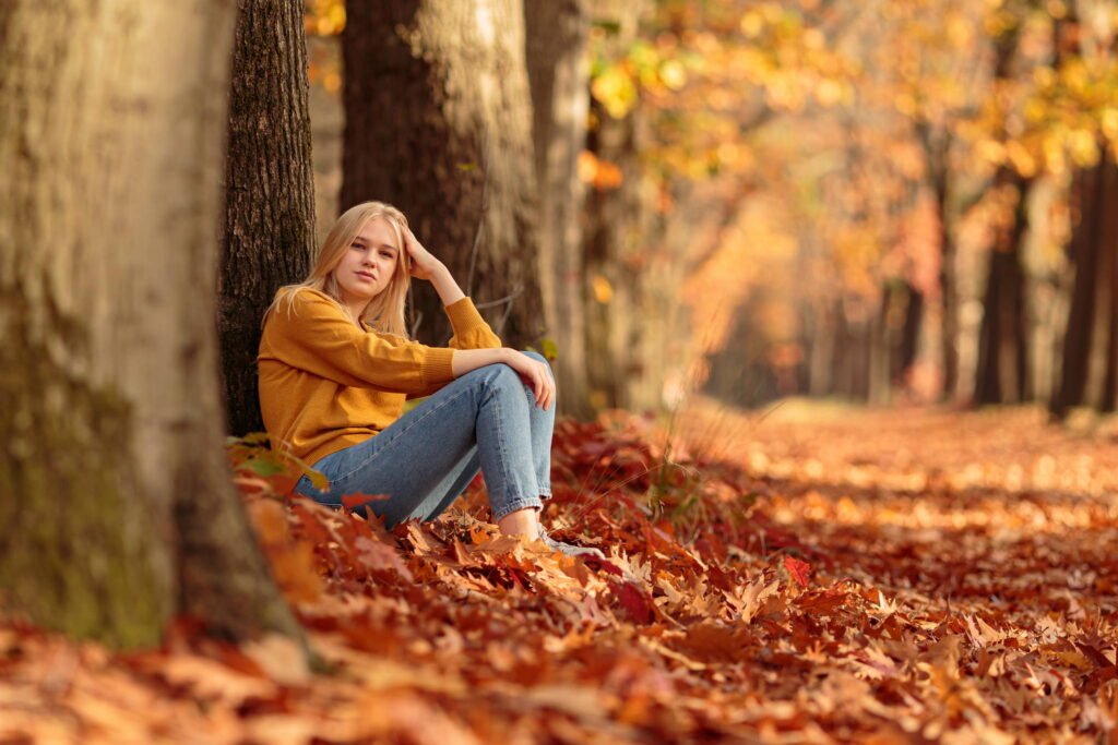 Elselot tijdens en herfstshoot